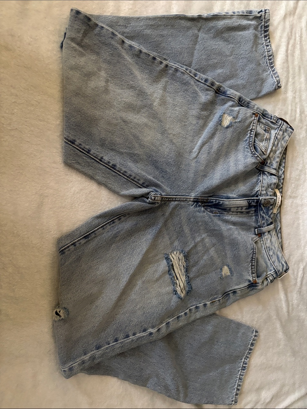 PacSun Light Wash Straight Leg Jeans with Distressed Details
